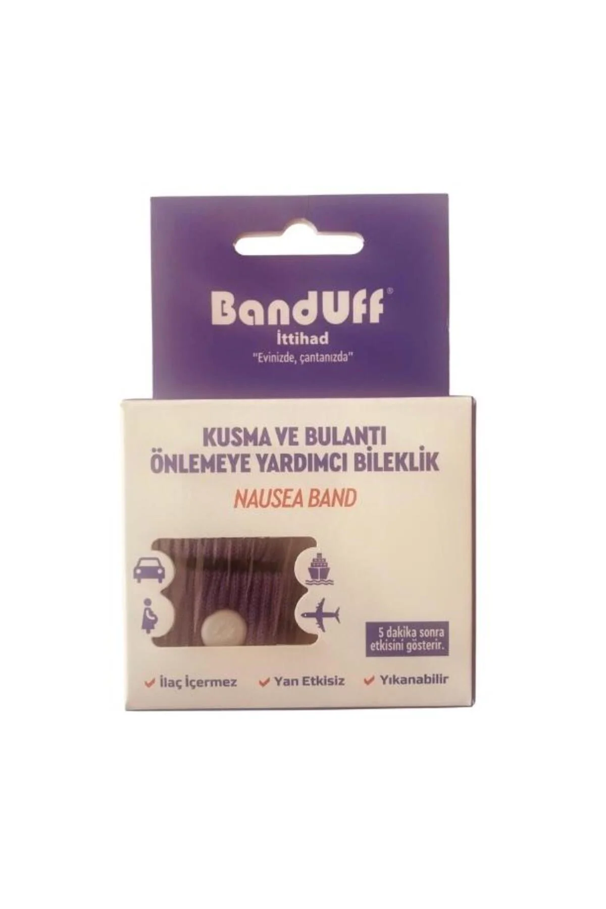 Kusma ve Bulantı Önleyici Bileklik - Yetişkin / Mor