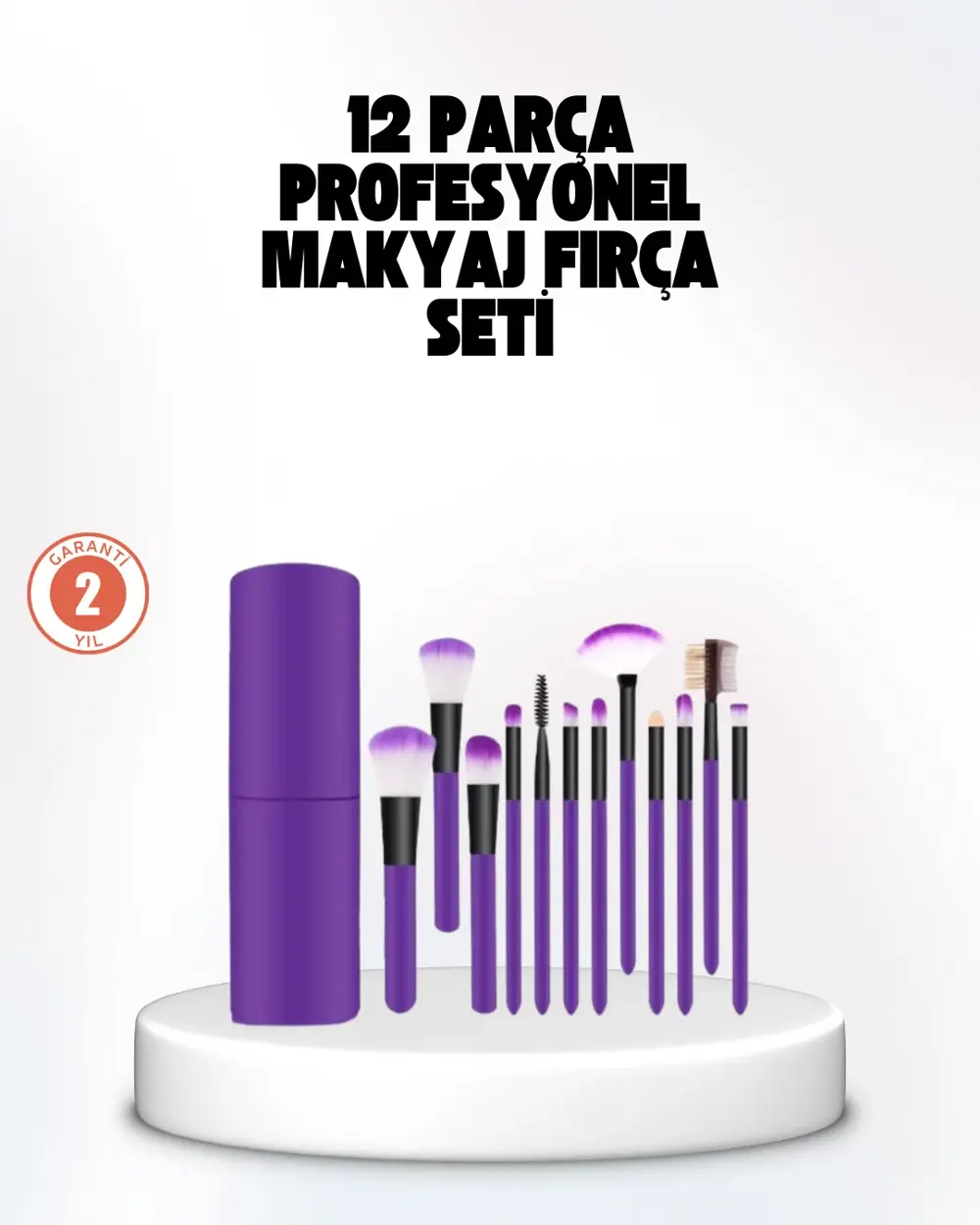 Kusursuz Makyaj İçin 12 Parça Profesyonel Fırça Seti Taşınabilir