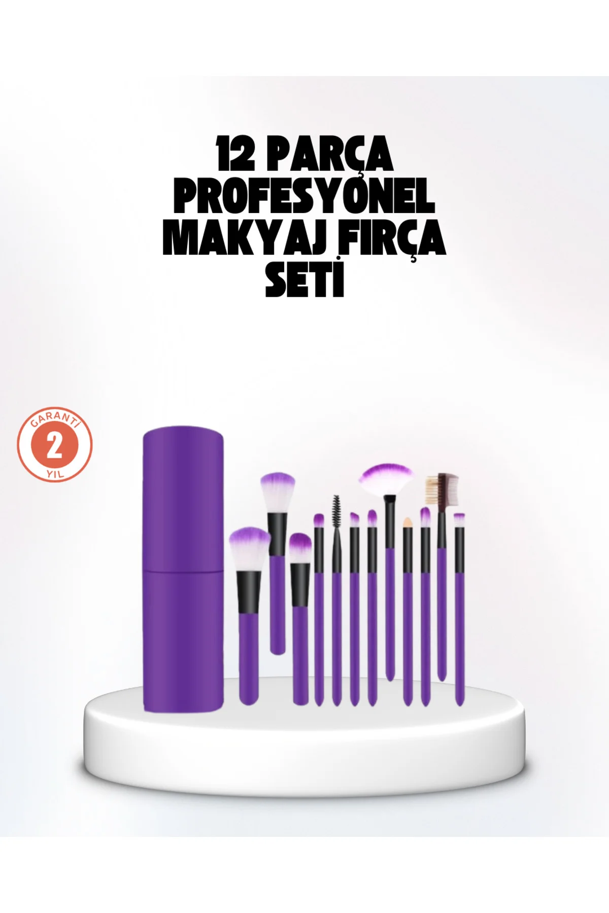 Kusursuz Makyaj İçin 12 Parça Profesyonel Fırça Seti Taşınabilir 
