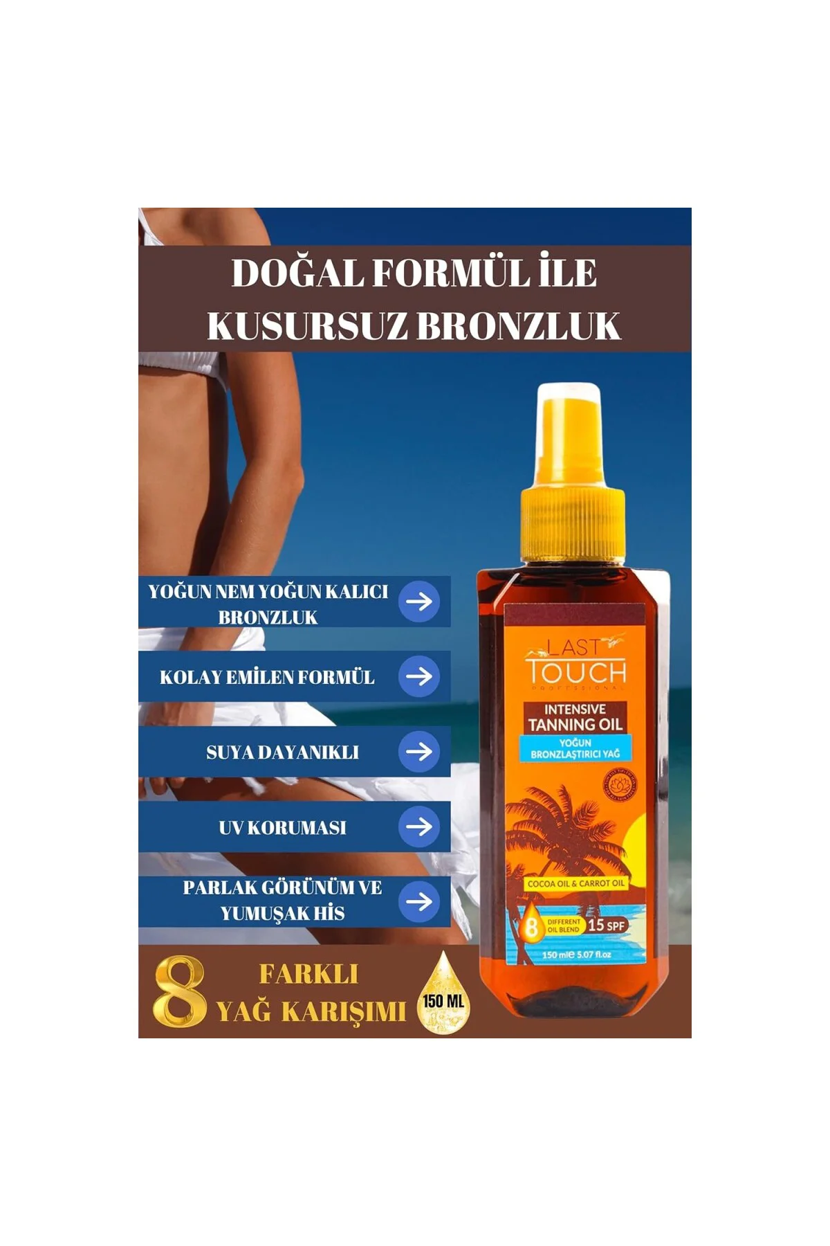 Kusursuz Yoğun Bronzlaştırıcı Yağ 150 ml (8 Farklı Doğal Yağ)