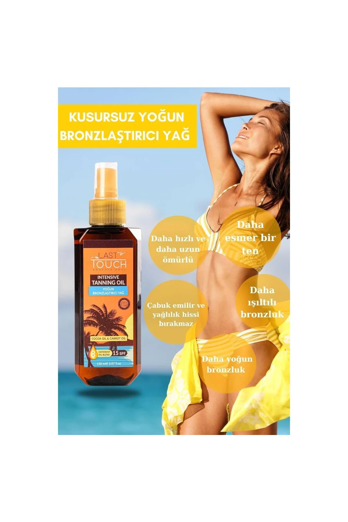 Kusursuz Yoğun Bronzlaştırıcı Yağ 150 ml (8 Farklı Doğal Yağ)