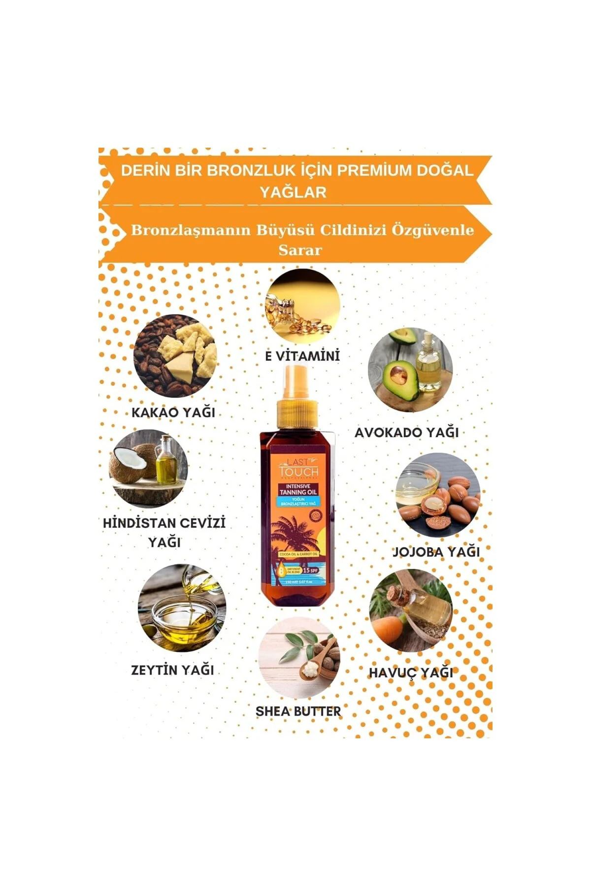 Kusursuz Yoğun Bronzlaştırıcı Yağ 150 ml (8 Farklı Doğal Yağ)
