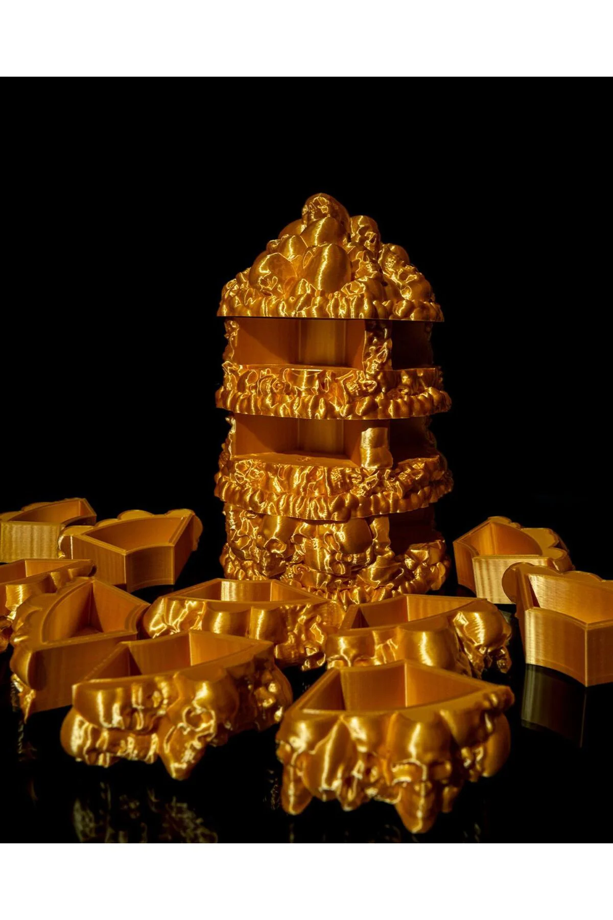 Kutsal Hazine Avcıları Indiana Jones Kuru Kafalı Gold Organizer - Düzenleyici 22CM Büyük Boy