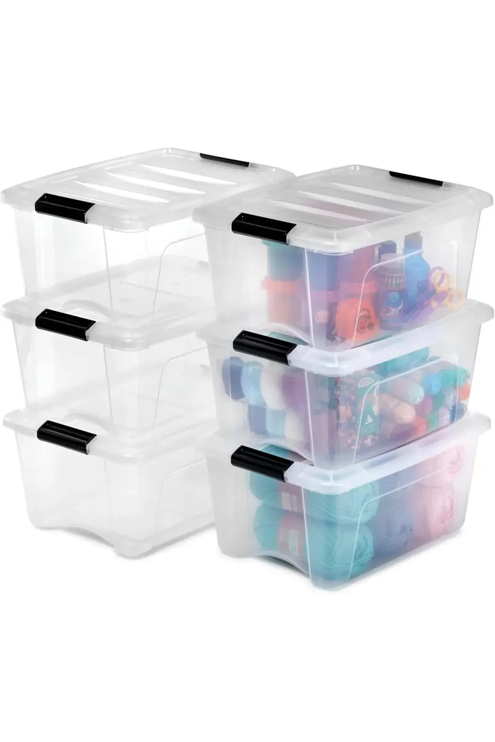 Kutu, Plastik Saklama Düzenleyici, 6'lı Paket, 6 X 15 L, Sabit, K