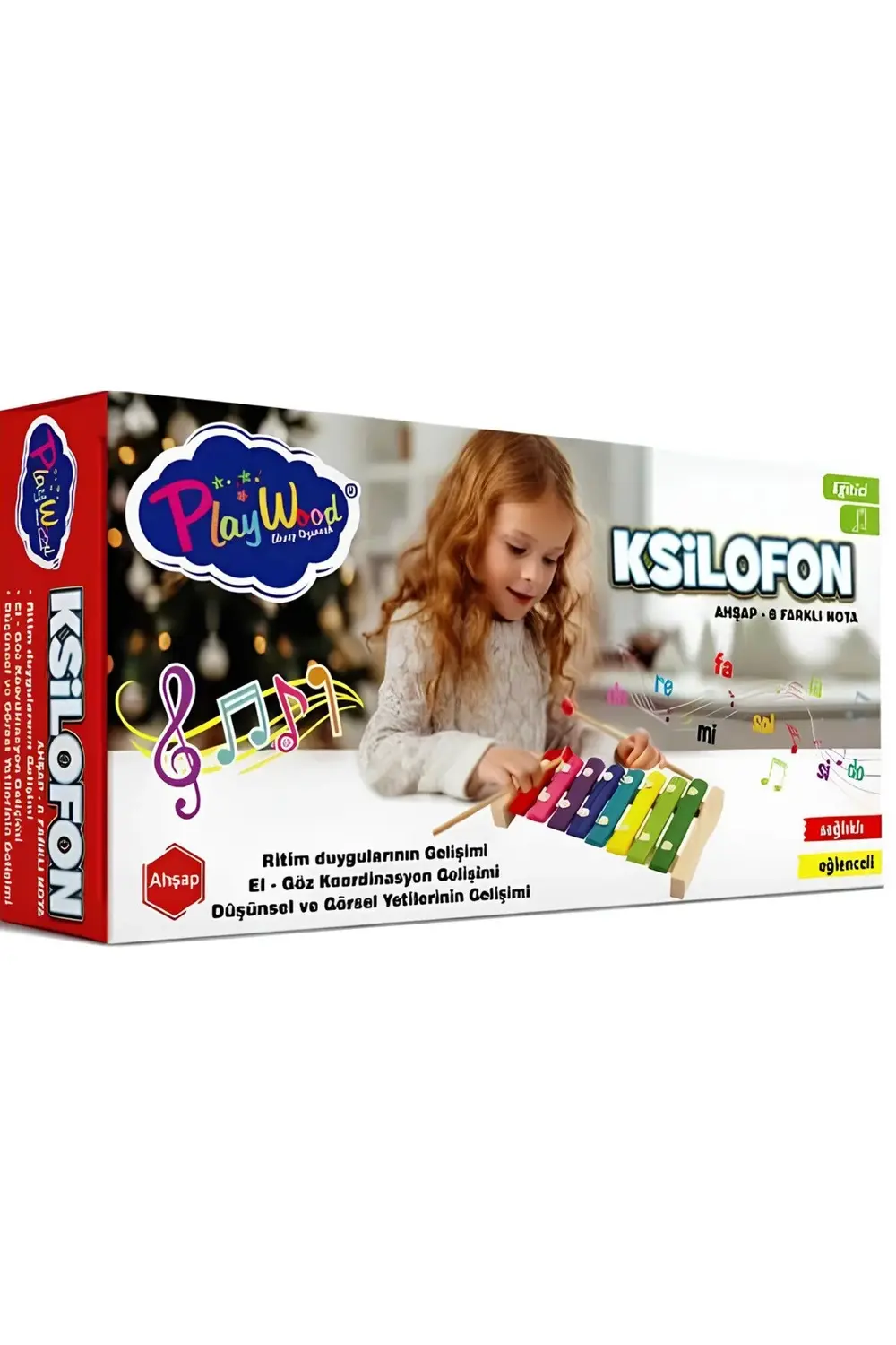 Kutuda Ahşap 8 Farklı Notalı Ksilofon