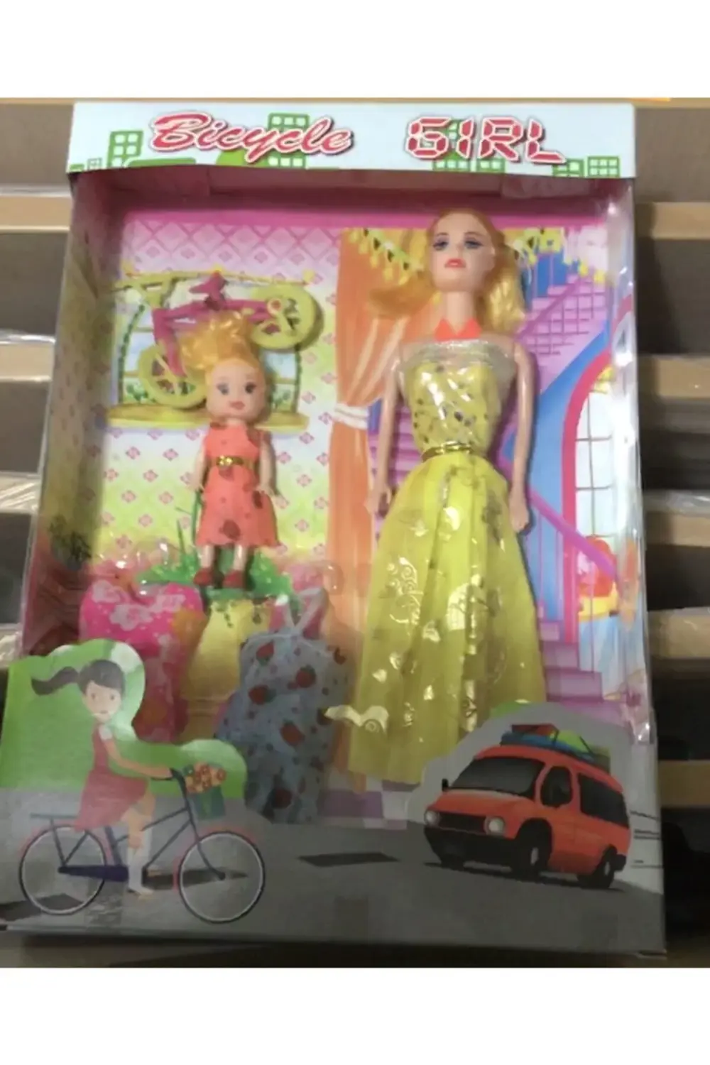 Kutulu 2 Yedek Elbiseli Yavru Bebekli Bicycle Girl Nazar Toys