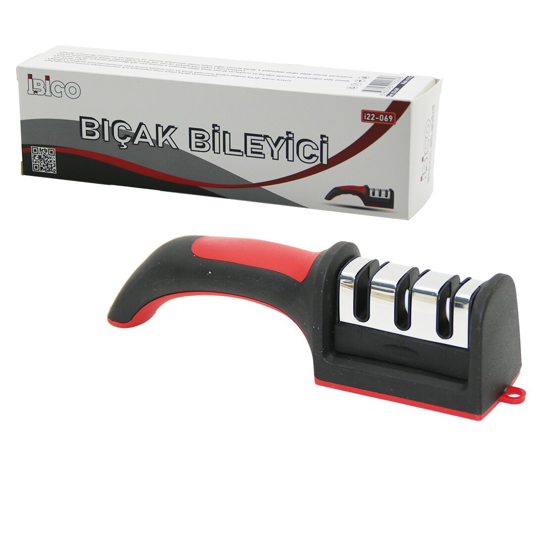KUTULU  BIÇAK BİLEME  3 BOĞUMLU  RENKLİ PLASTİK SAPLI (4741)