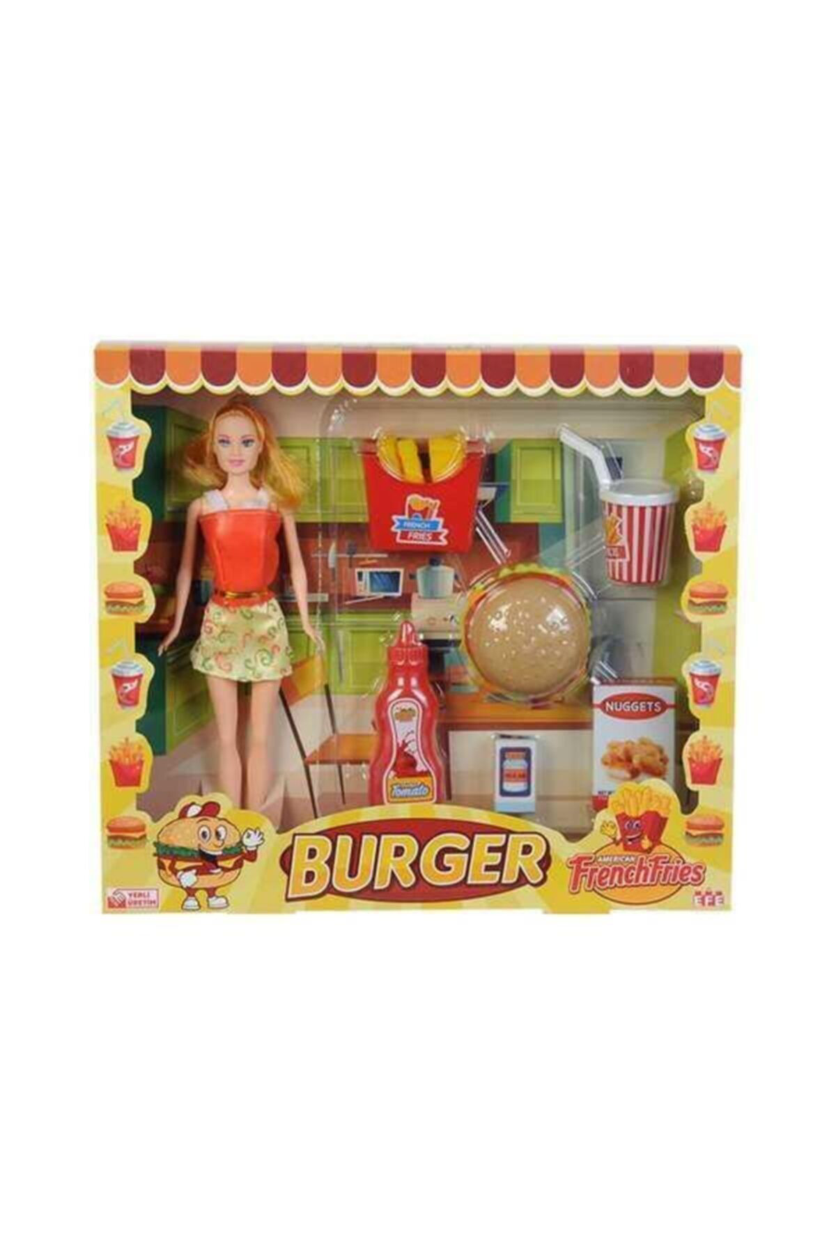 Oyuncak Store Kutulu Hamburger Yemek Setli Bebek