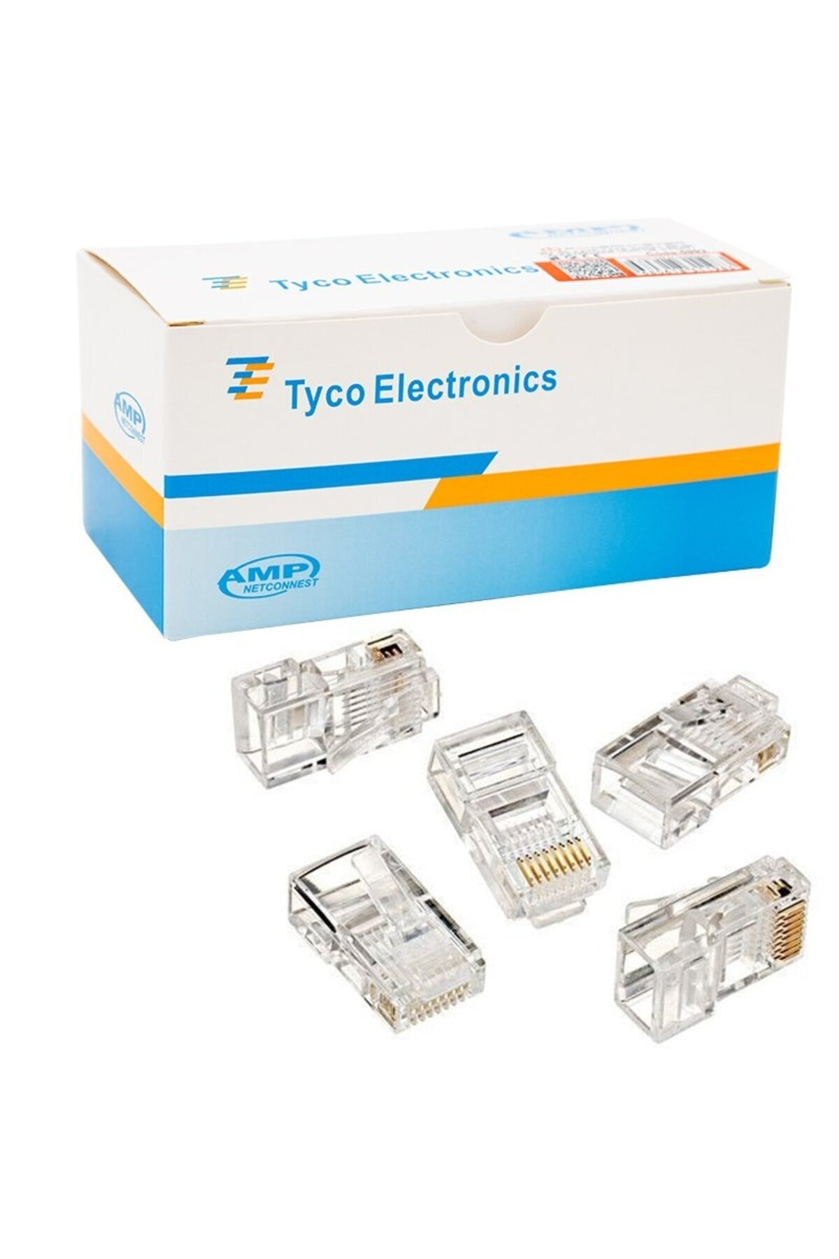 KUTULU RJ45 CAT5/CAT6 8P8C UÇ (100LÜ PAKET) KUTULU AMP NETCONNECT