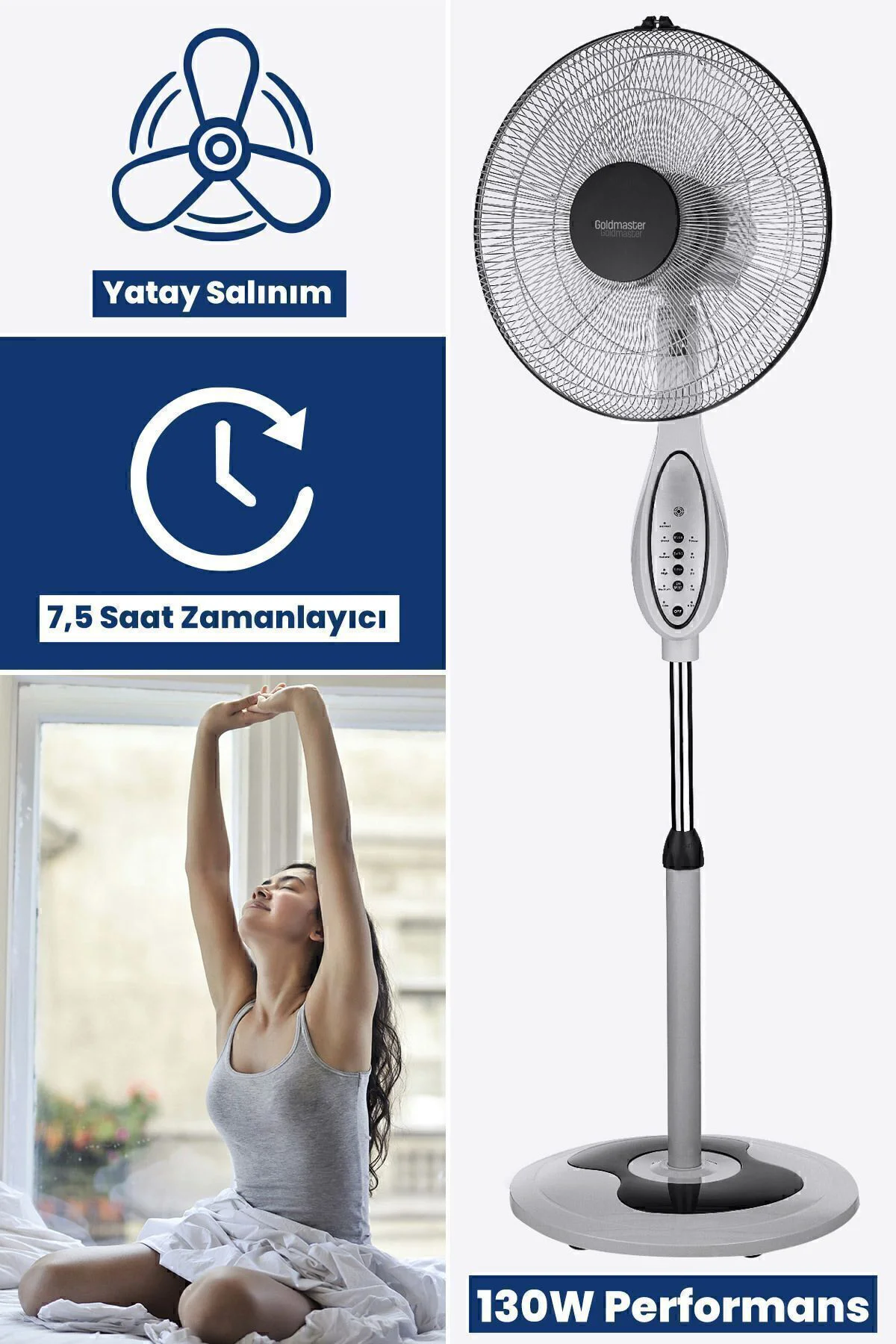 Kutup 16 inch Bakır Motorlu Yatay Salınımlı Hız Ve Zaman Ayarlı U