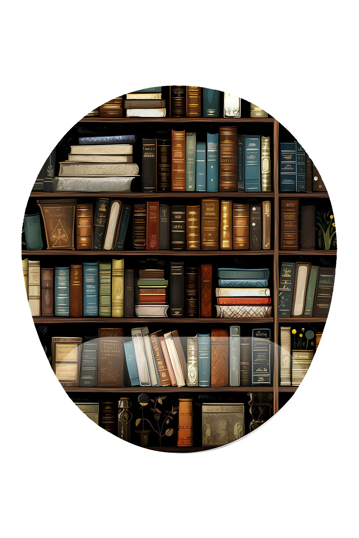 Kütüphane Kitap Desenli Bilek Destekli Mouse Pad Ergonomik Kaymaz