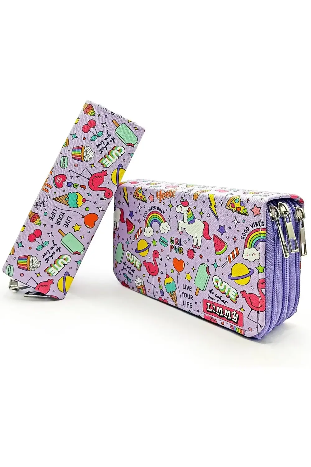 Kutusu - Organizer Vegan Deri Üç Bölmeli -Mor 1185222