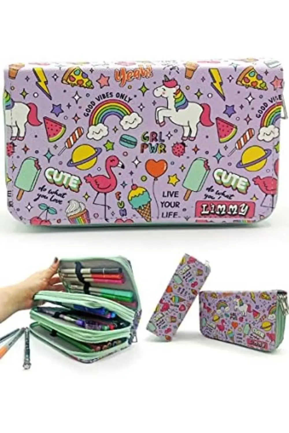 Kutusu - Organizer Vegan Deri Üç Bölmeli - Yeşil 1185222