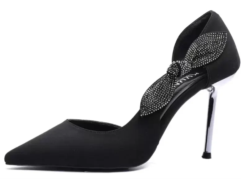 Kuum K25-820, Siyah Stiletto 9 Cm Kadın Abiye Ayakkabı - Görsel 2