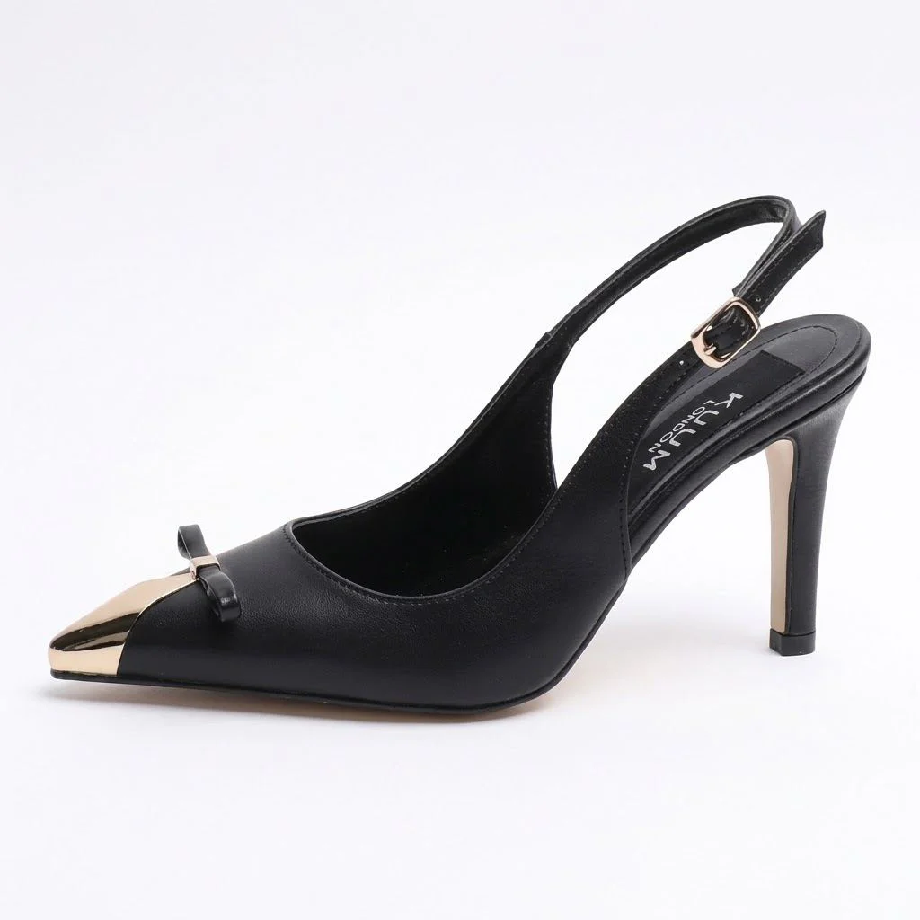 Kuum London K145-25882 Siyah Vip Exclus 7 cm Kadın Ayakkabı