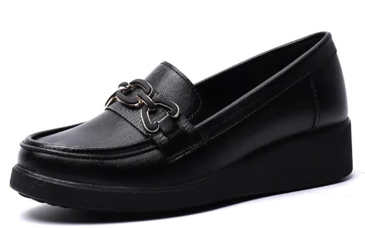 KUUM LONDON K152504 Siyah Dolgu Taban Kadın Ayakkabı