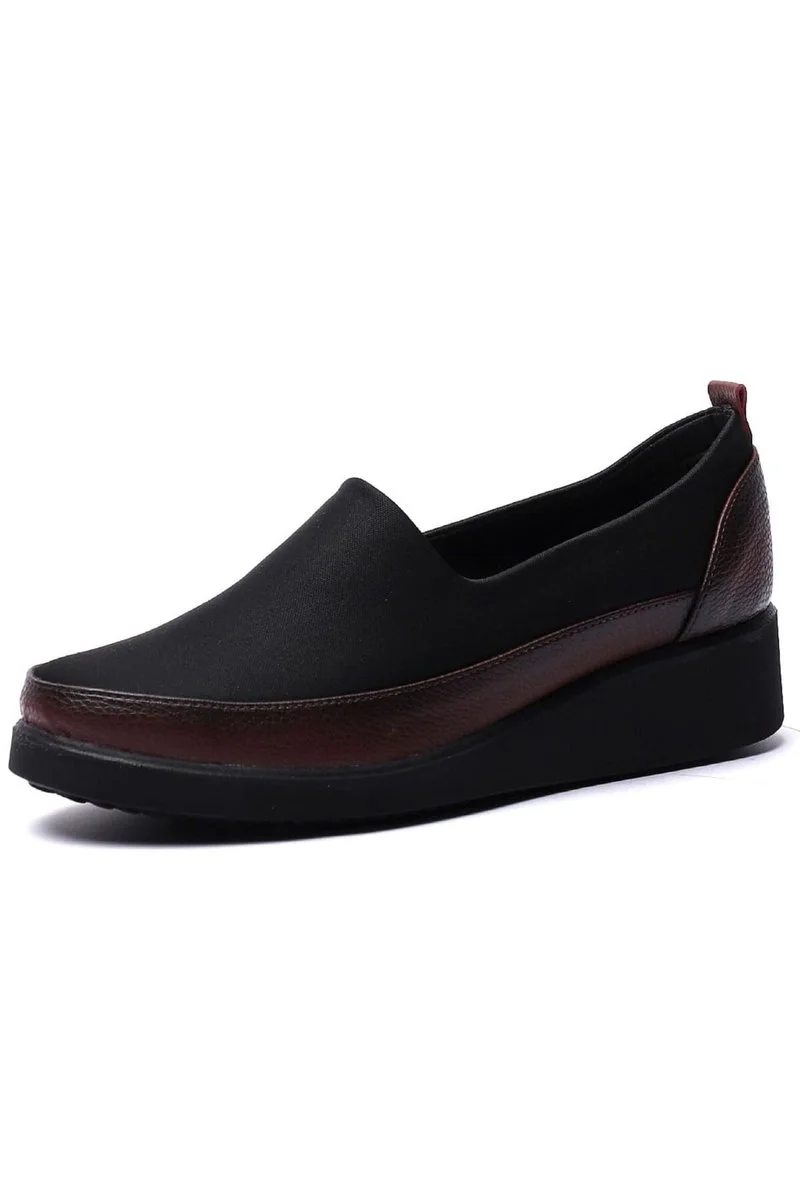KUUM LONDON K152509 Bordo Siyah Dolgu Taban Kadın Ayakkabı - Görsel 2