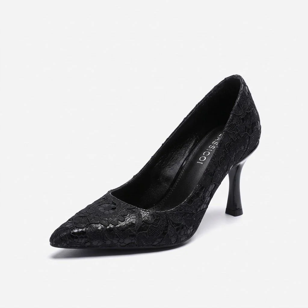 Kuum London K70-4777 Siyah Ökçeli 7 Cm Kadın Abiye Ayakkabı - Görsel 2