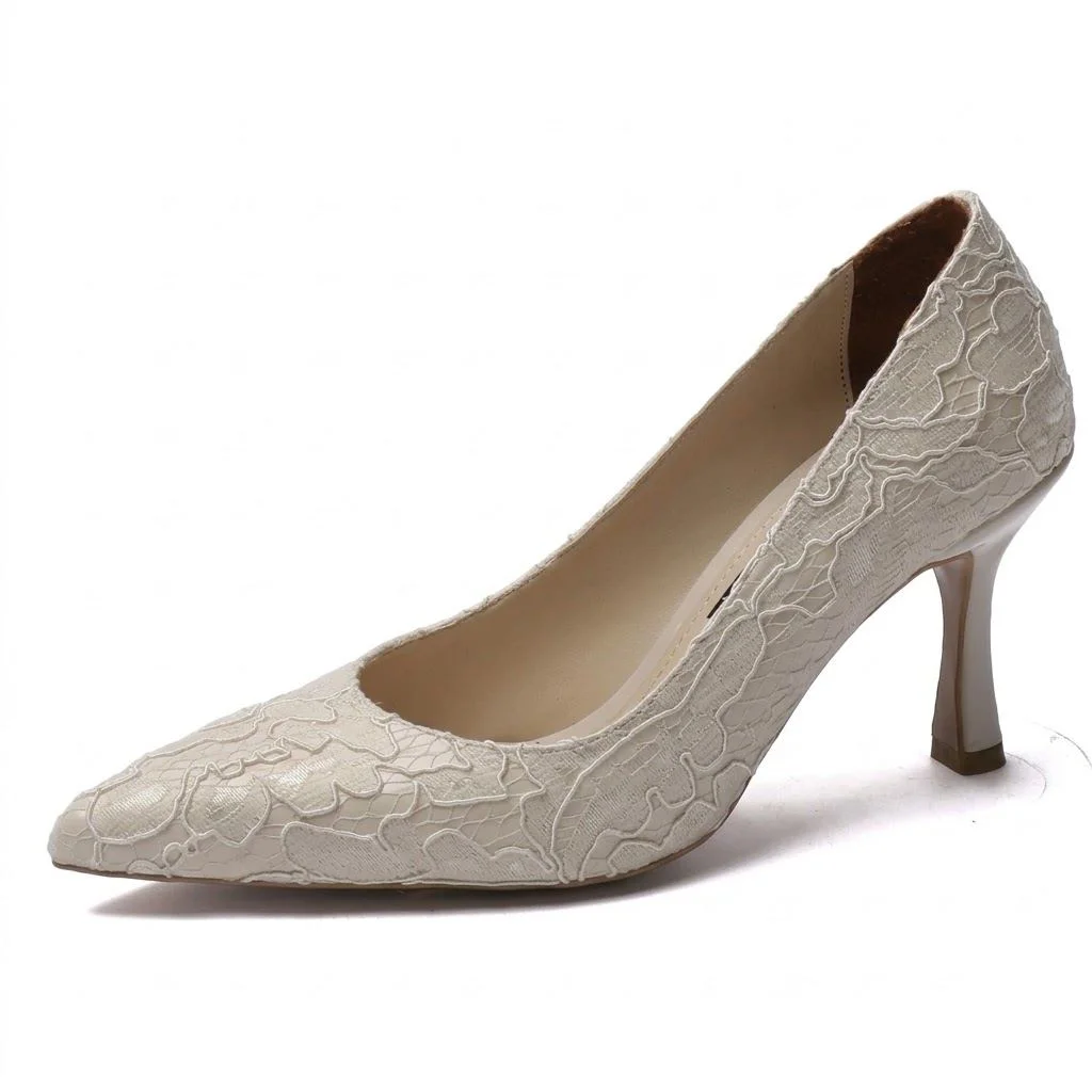 Kuum London K70-4777 Bej Ökçeli 7 Cm Kadın Abiye Ayakkabı