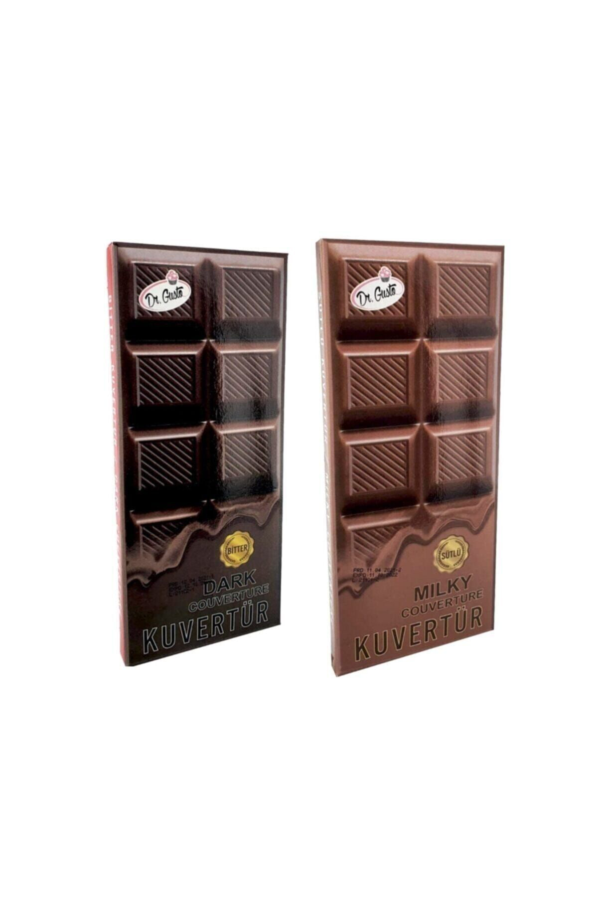 Kuvertür / Eritme Çikolata 2'li Bitter Ve Sütlü 200 Gr