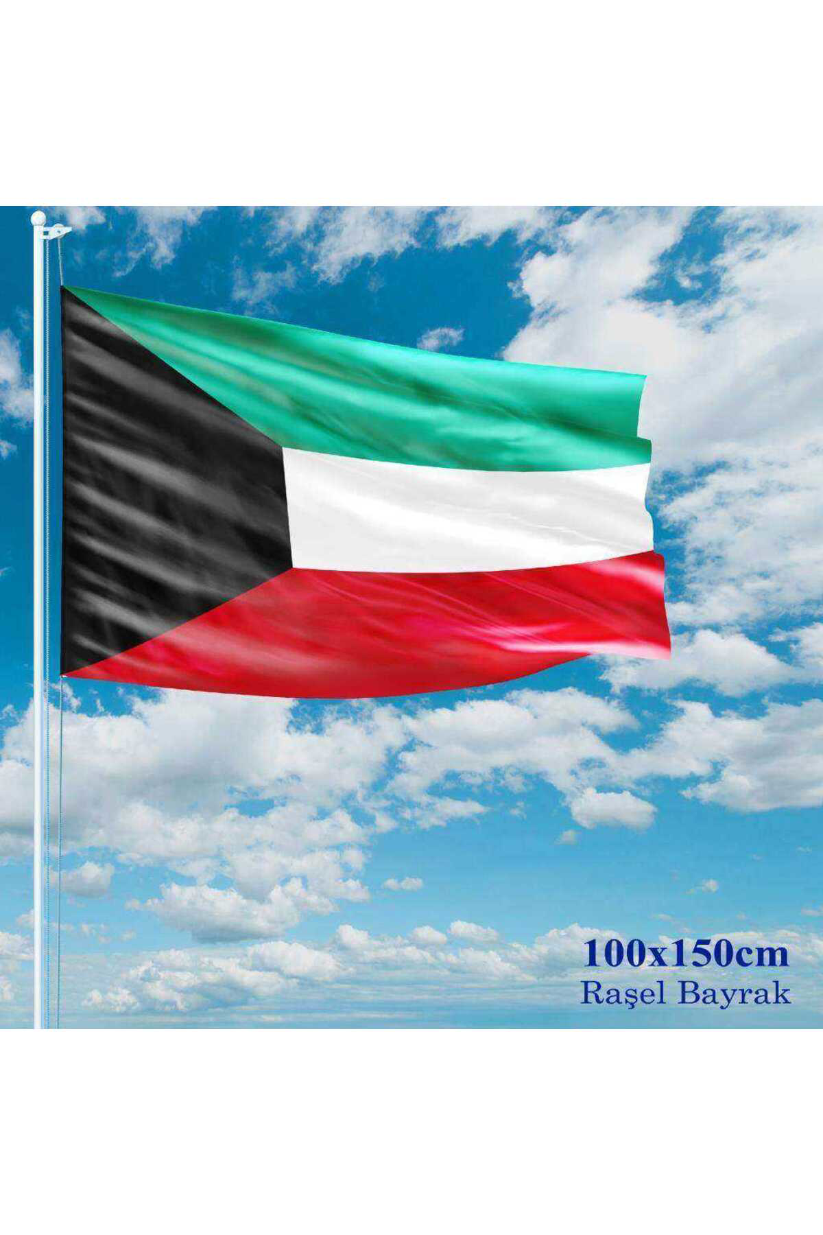 Kuveyt Bayrağı - 100x150 cm (1 metre x 1,5 metre) - Raşel Kumaş