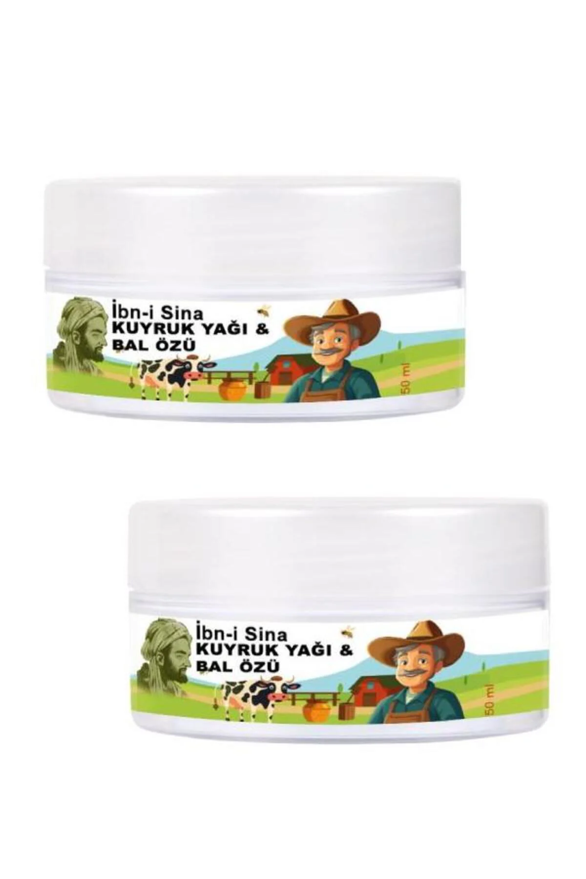 Kuyruk Yağı & Bal Özlü Teskin Edici Bakım Kremi 50 ml x 2 Adet + Çörek Otu Yağı