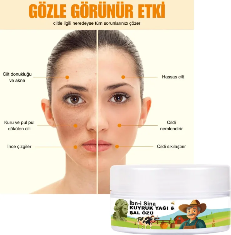 Kuyruk Yağı ve Bal Özlü Yüz Bakım Kremi – 2'li 50 ml Kavanoz Seti
