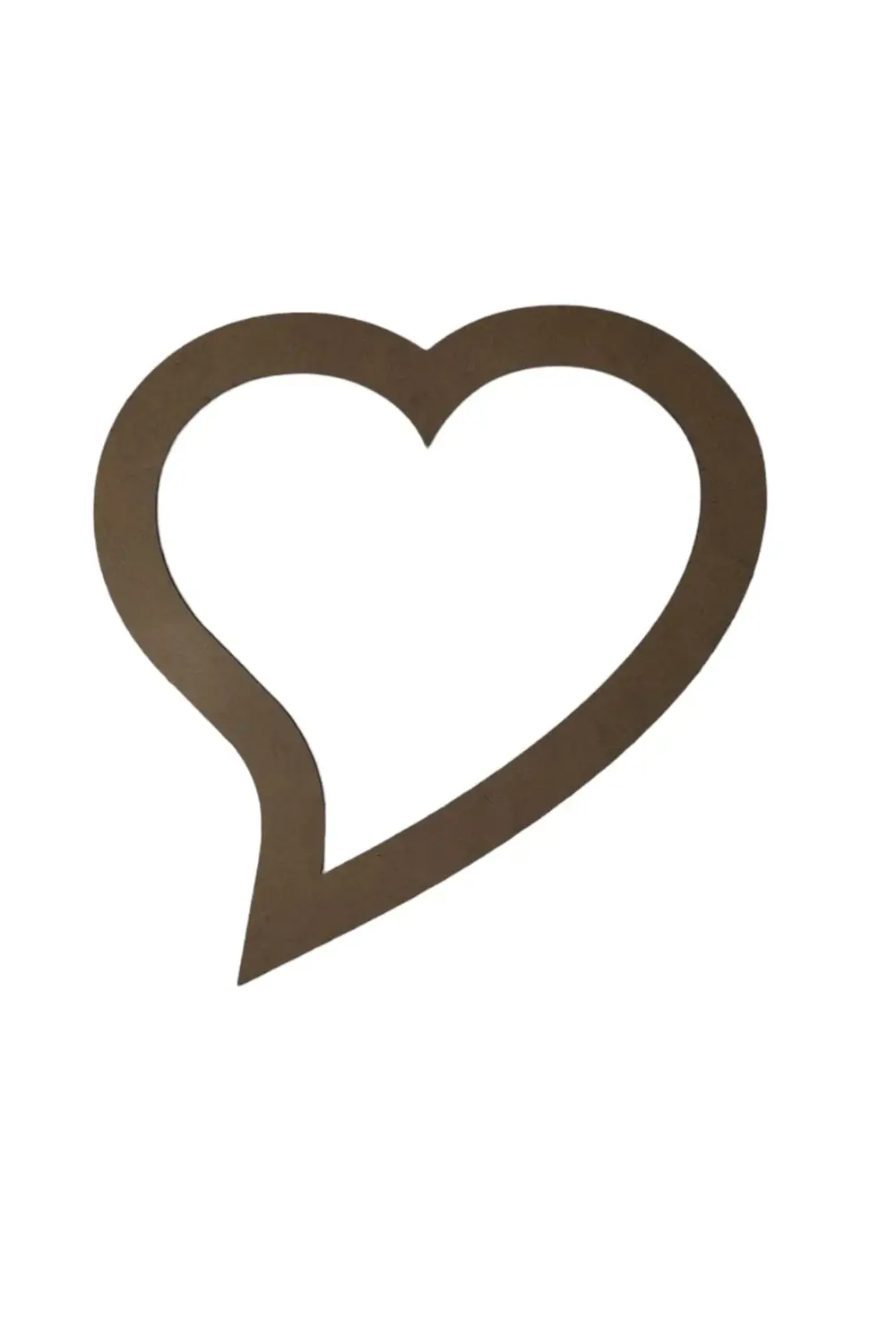 Leylaser Kuyruklu Kalp Figürlü 3 Mm Ham Mdf İsimsiz Kasnak 25 Cm