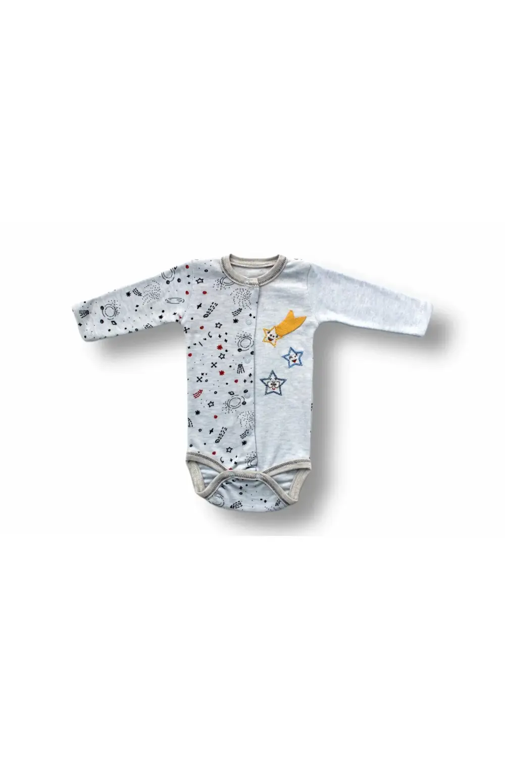 Kuyruklu Yıldız Nakışlı Şapkalı Uzun Kollu Zıbınlı 3lü Kız-erkek