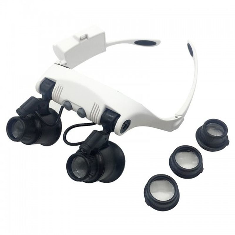 Kuyumcu Saat Onarım Için 10X-15X-20X25X Mercekli Gözlük Büyüteç 9