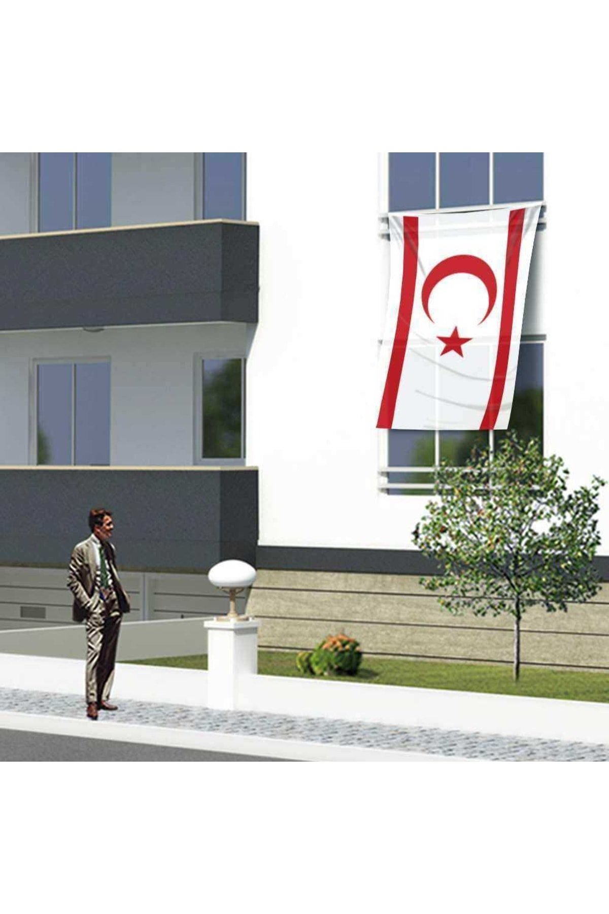 Kuzey Kıbrıs Türk Cumhuriyeti Bayrak -150x225cm (1,5 X2,25 Metre)