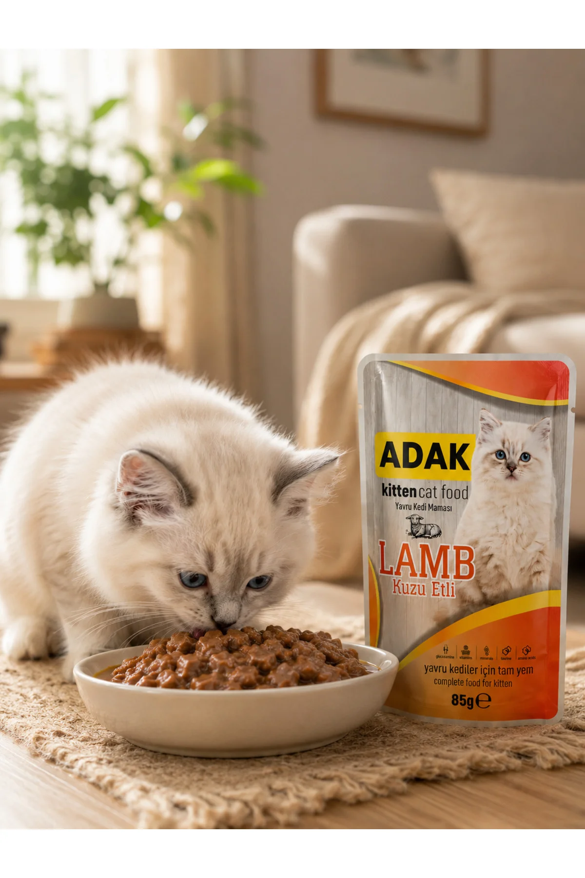 Kuzu Etli Yavru Yaş Kedi Maması Pouch 85 gr x 24 Adet