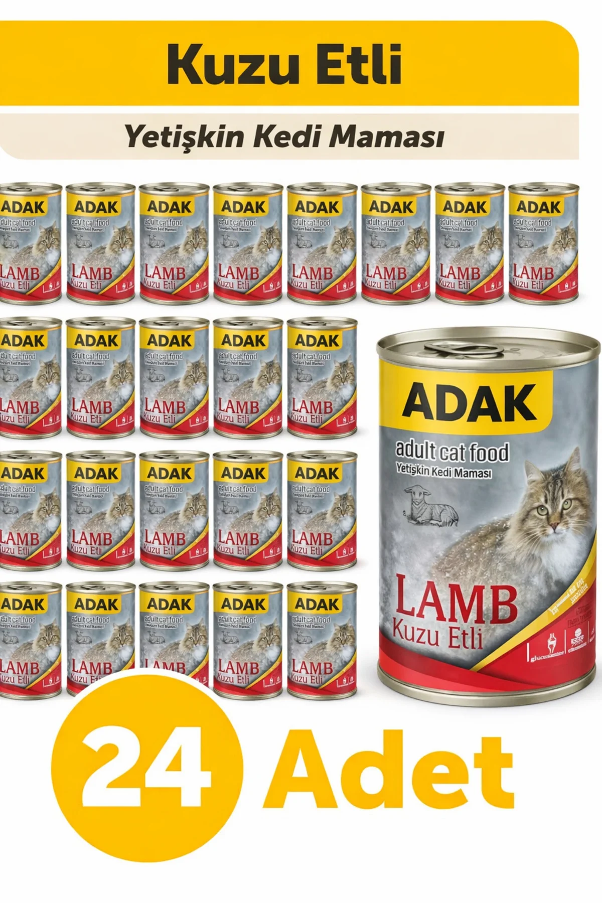 Kuzu Etli Yetişkin Kedi Maması Konservesi 24 x 415 G