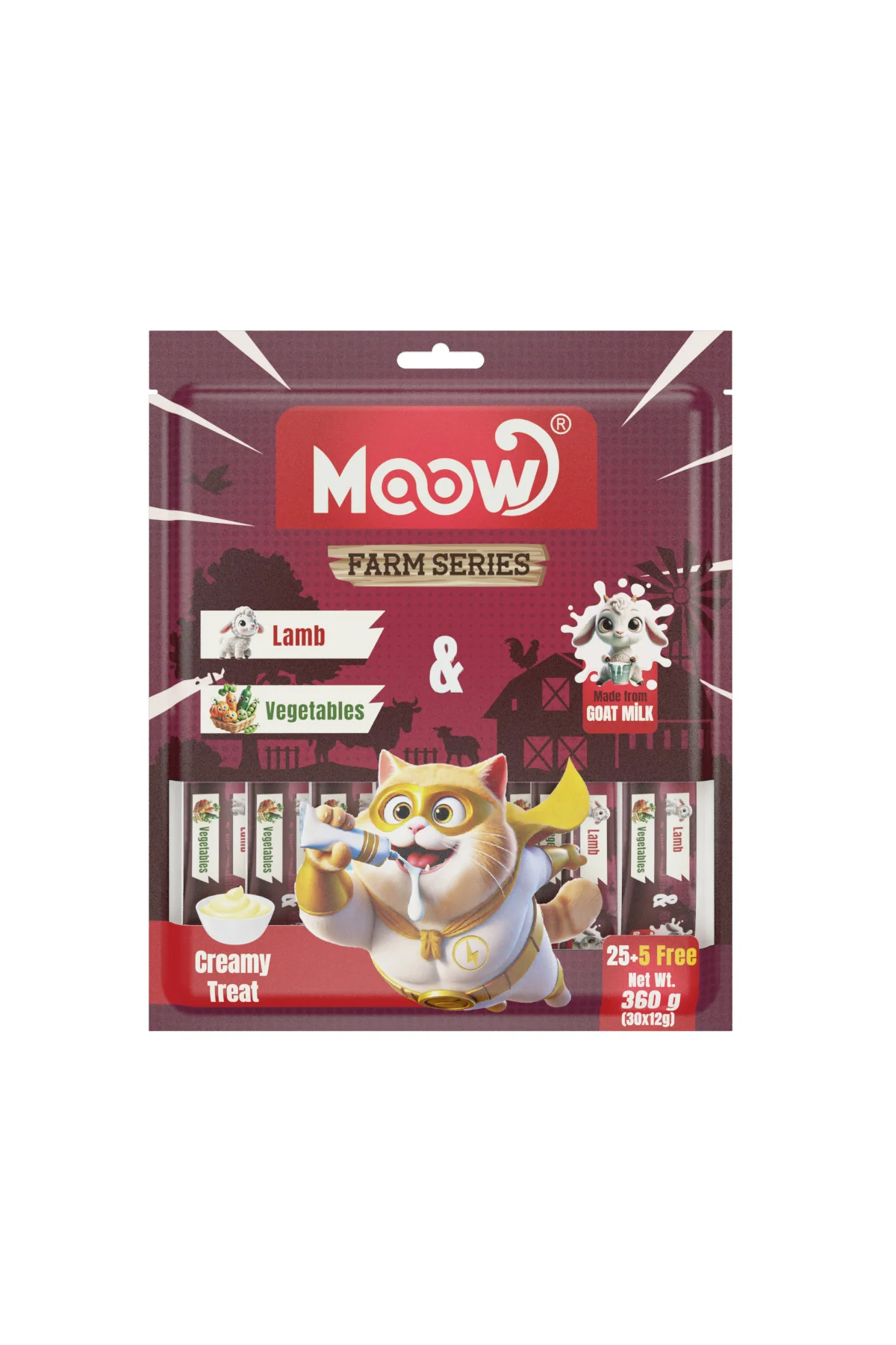 Kuzu Etli&Sebzeli Keçi Sütlü 12gr x 30' lu Kedi Krema Ödülü