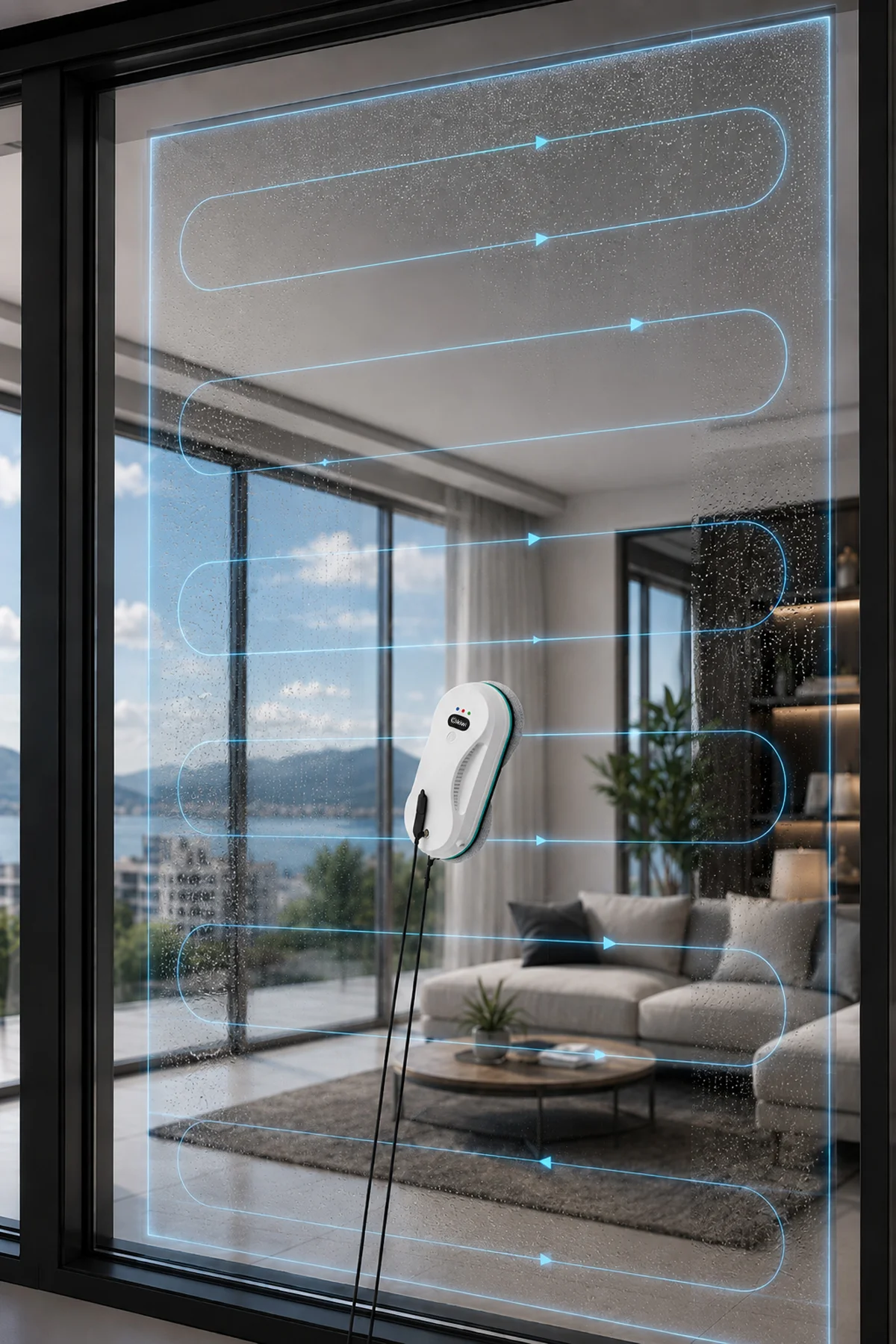 Kwc-7130 Uzaktan Kumandalı Sıvı Püskürtmeli Cam Silme Robotu
