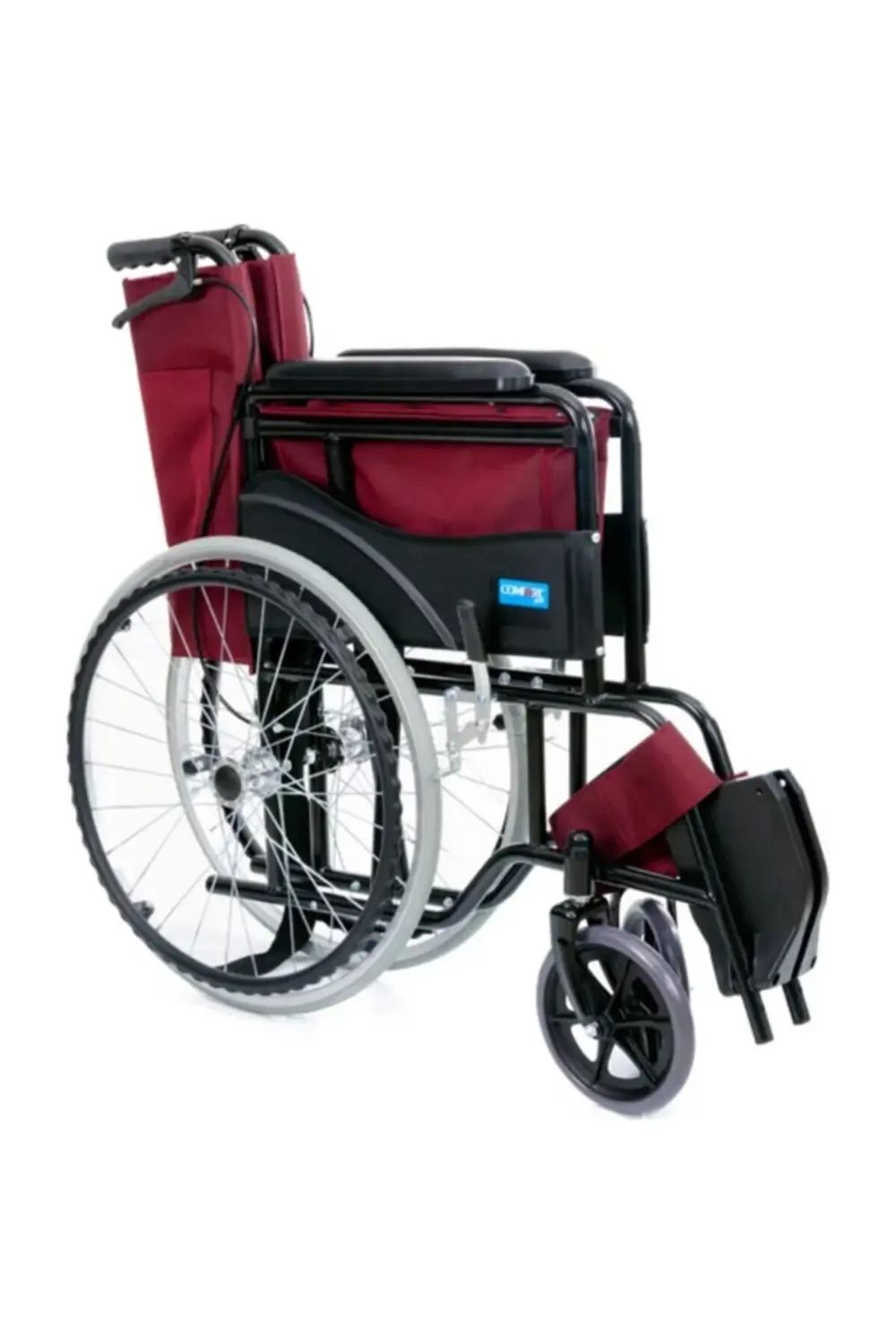 Ky809 Bordo Kumaş Standart Tekerlekli Sandalye