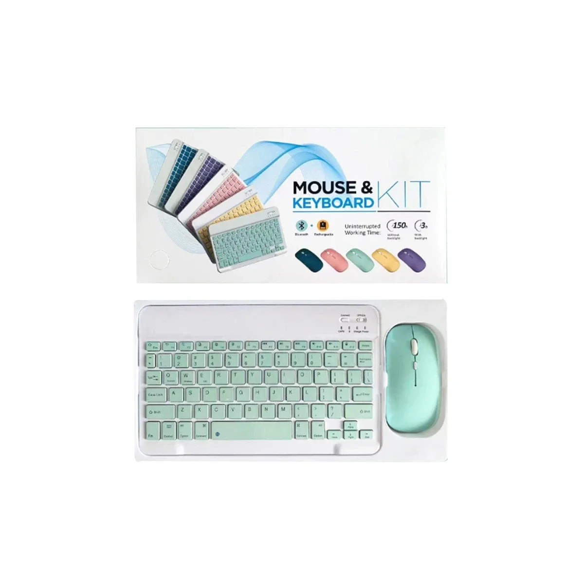 KYB71 Kablosuz Türkçe Q Klavye Mouse Set - Açık Yeşil