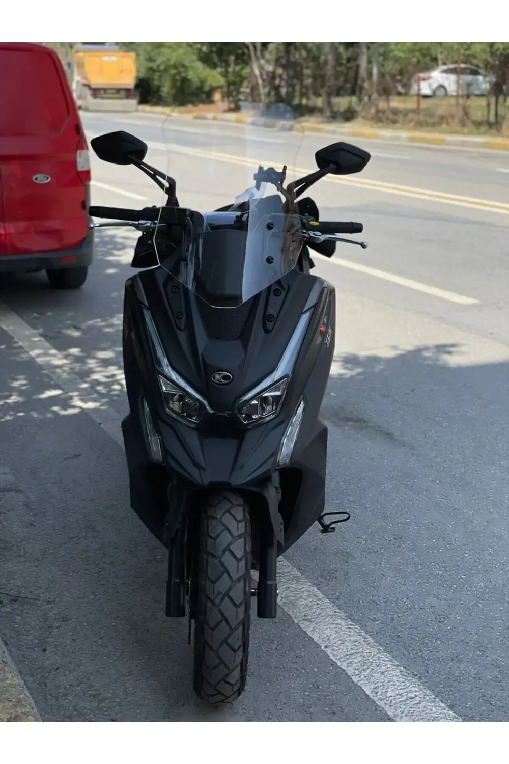 Kymco DTX 360 Ön Cam 2021-2025 Model 67cm Şeffaf Renkli 4mm UZUN