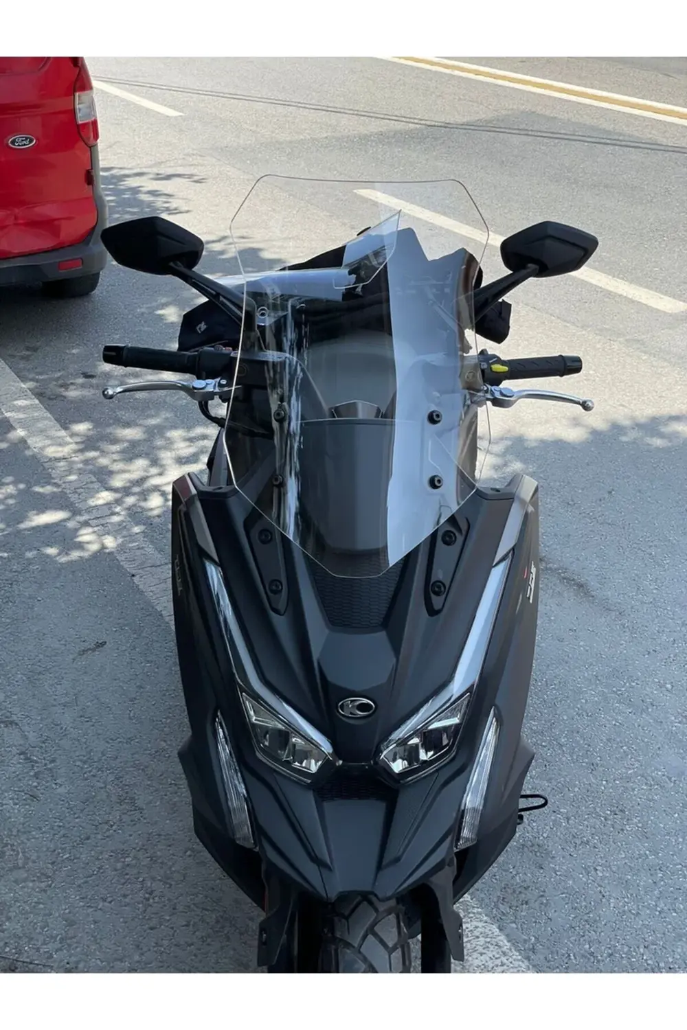 Kymco DTX 360 Ön Cam 2021-2025 Model 67cm Şeffaf Renkli 4mm UZUN