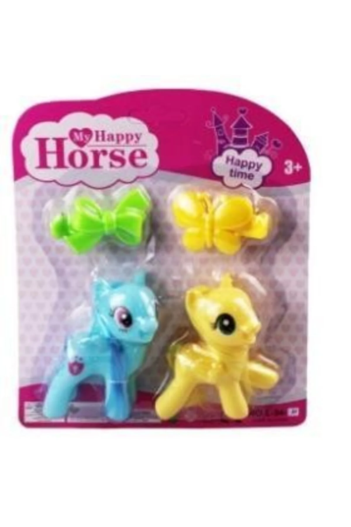 L-34-10 - PONY 2 Lİ FİGÜR SET TOKALI KARTELA MAVİ Kuzgun®