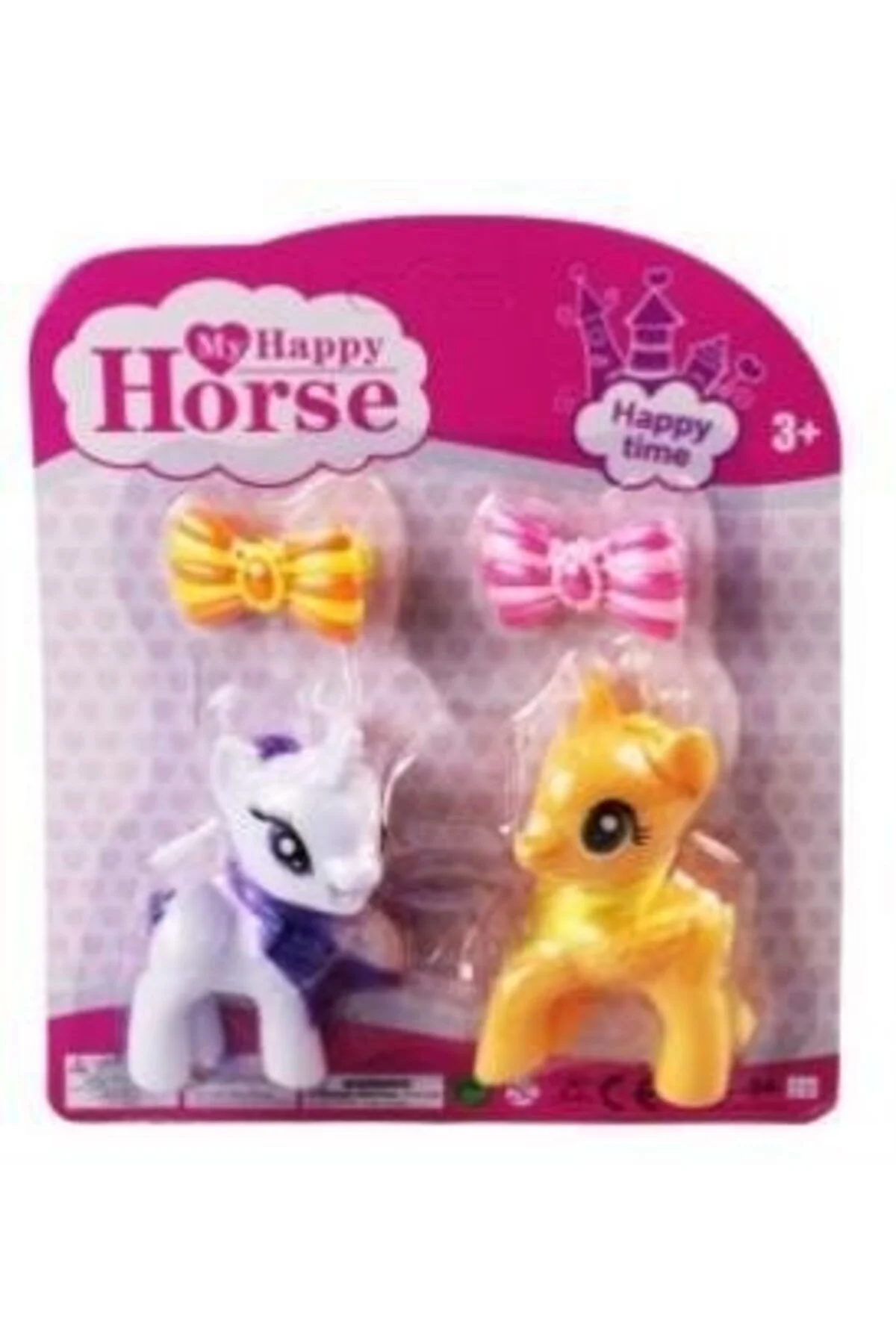 L-34-10 - PONY 2 Lİ FİGÜR SET TOKALI KARTELA BEYAZ - 1 ADET