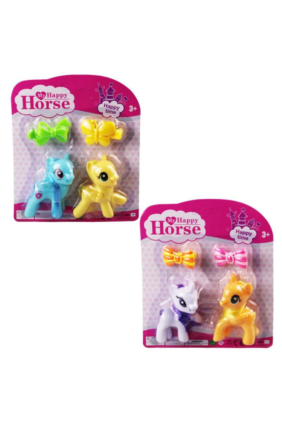 L-34-10 - PONY 2 Lİ FİGÜR SET TOKALI KARTELA (Lisinya)