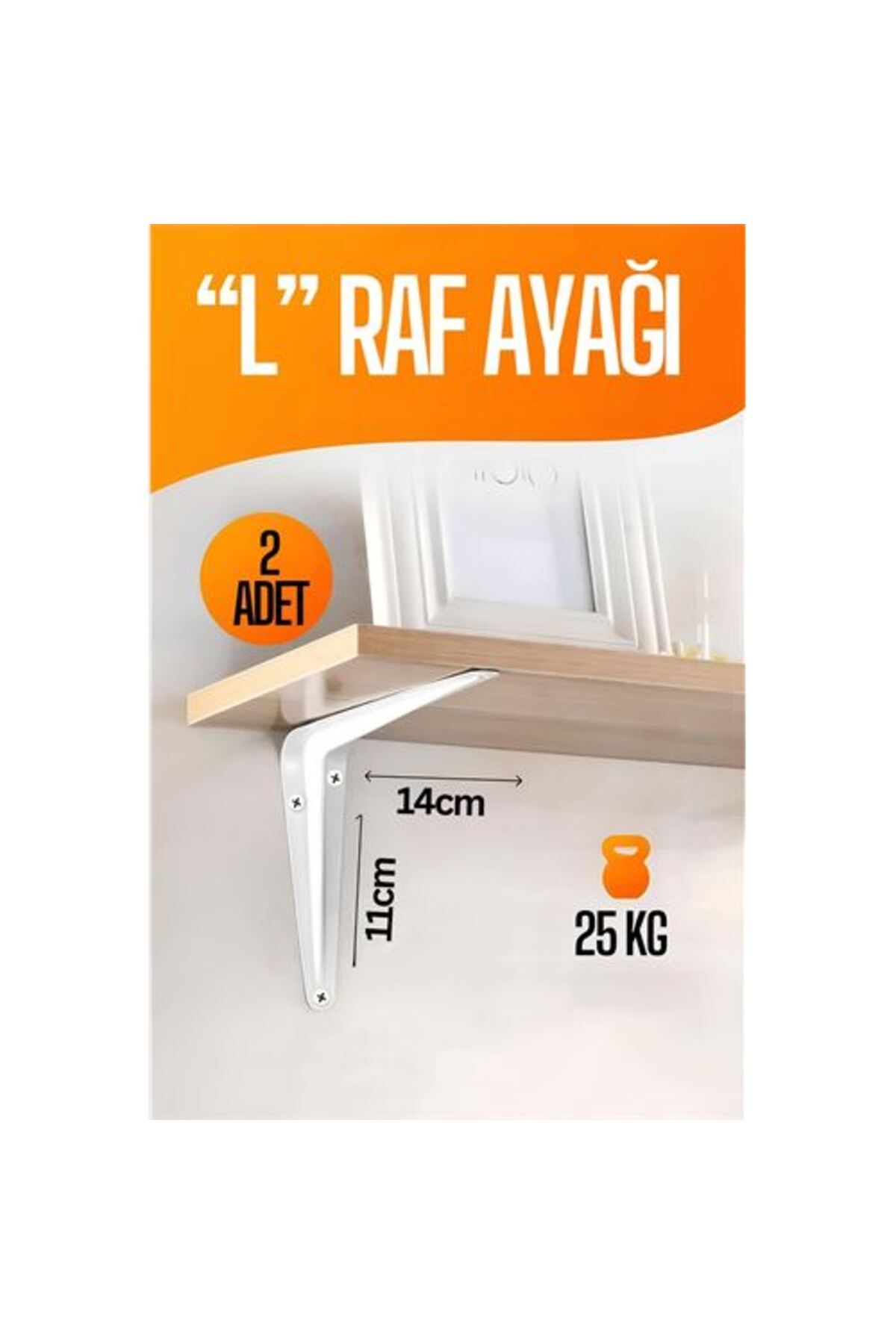 L Raf Altı Raf Ayağı 14X11 cm 2 Adet
