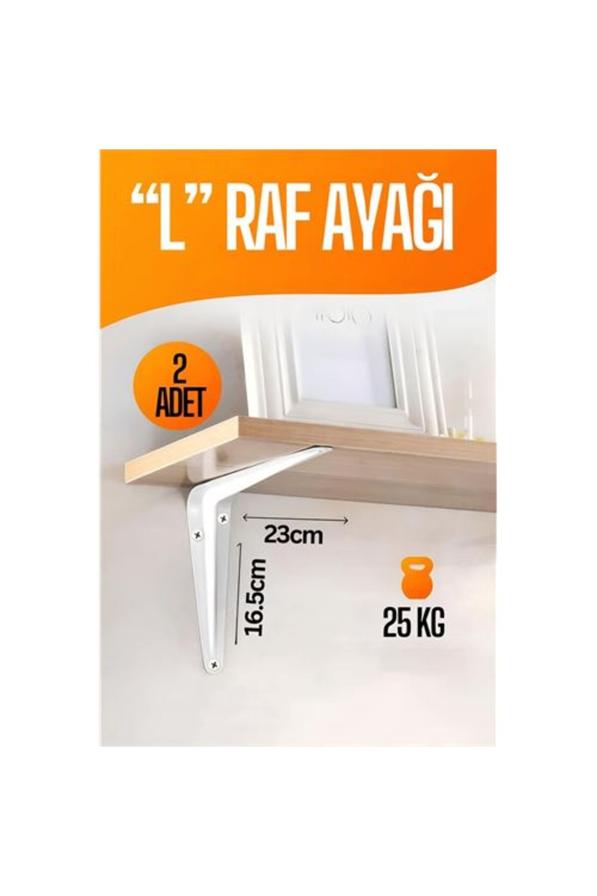 L Raf Altı Raf Ayağı 23X16.5 cm 2 Adet