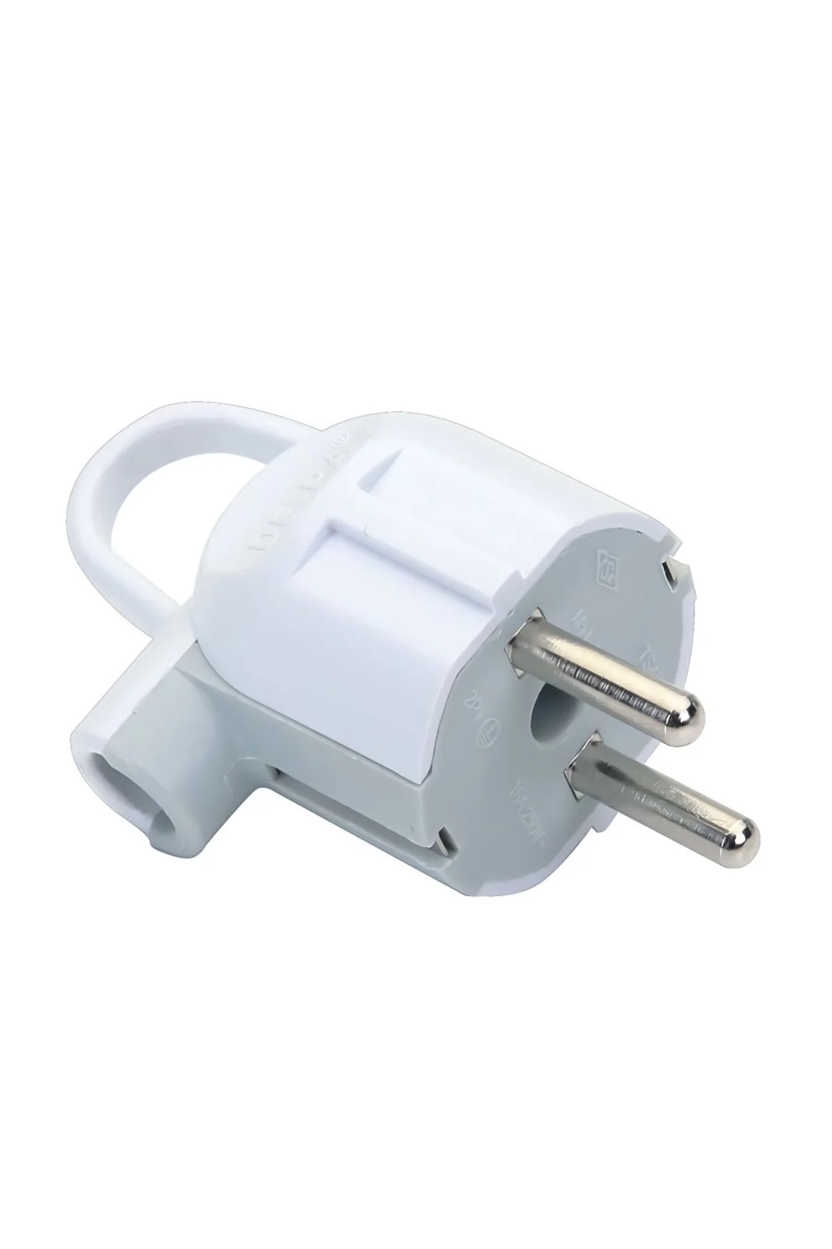 L Tip Kulplu Topraklı Erkek Fiş - Beyaz - 220 Volt - 11103 L Tip Kulplu Topraklı Erkek Fiş - Beyaz - 220 Volt - 11103