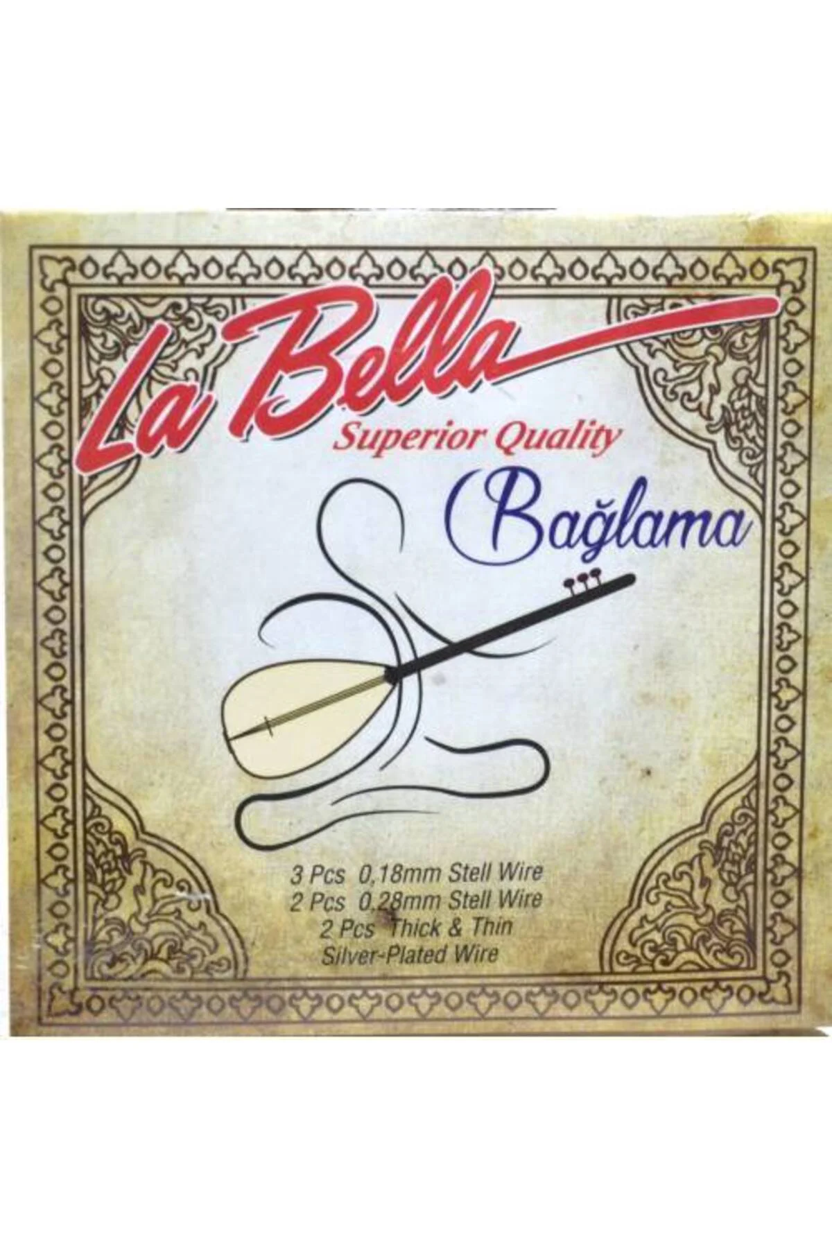 La Bella SBH-18 Kısa Sap Saz Teli - 0.18 Kısa Bağlama Teli Takım