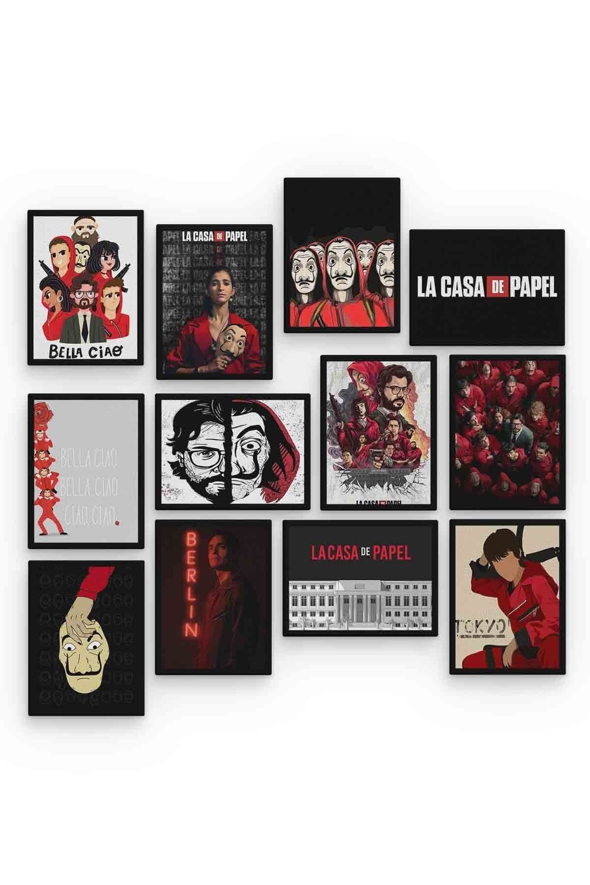 Pi Dekorasyon La Casa De Papel 12 Parça Mdf (Ahşap) Tablo Ofis Boyu 