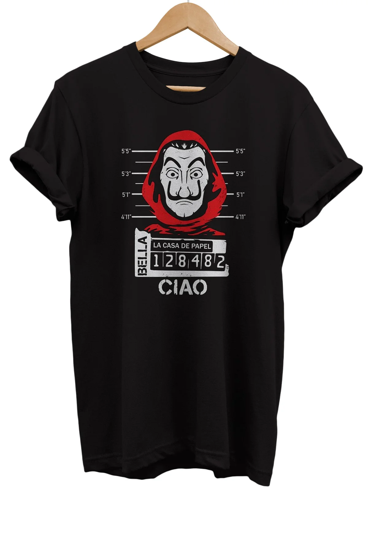 La Casa De Papel Baskılı %100 Pamuk Basic T-shirt Normal Beden Ti