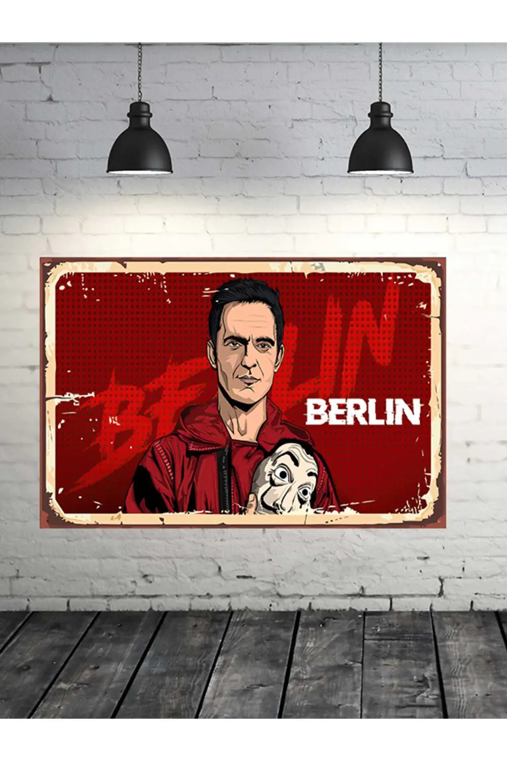 La Casa De Papel Berlin 20x30 Cm Retro Ahşap Tablo