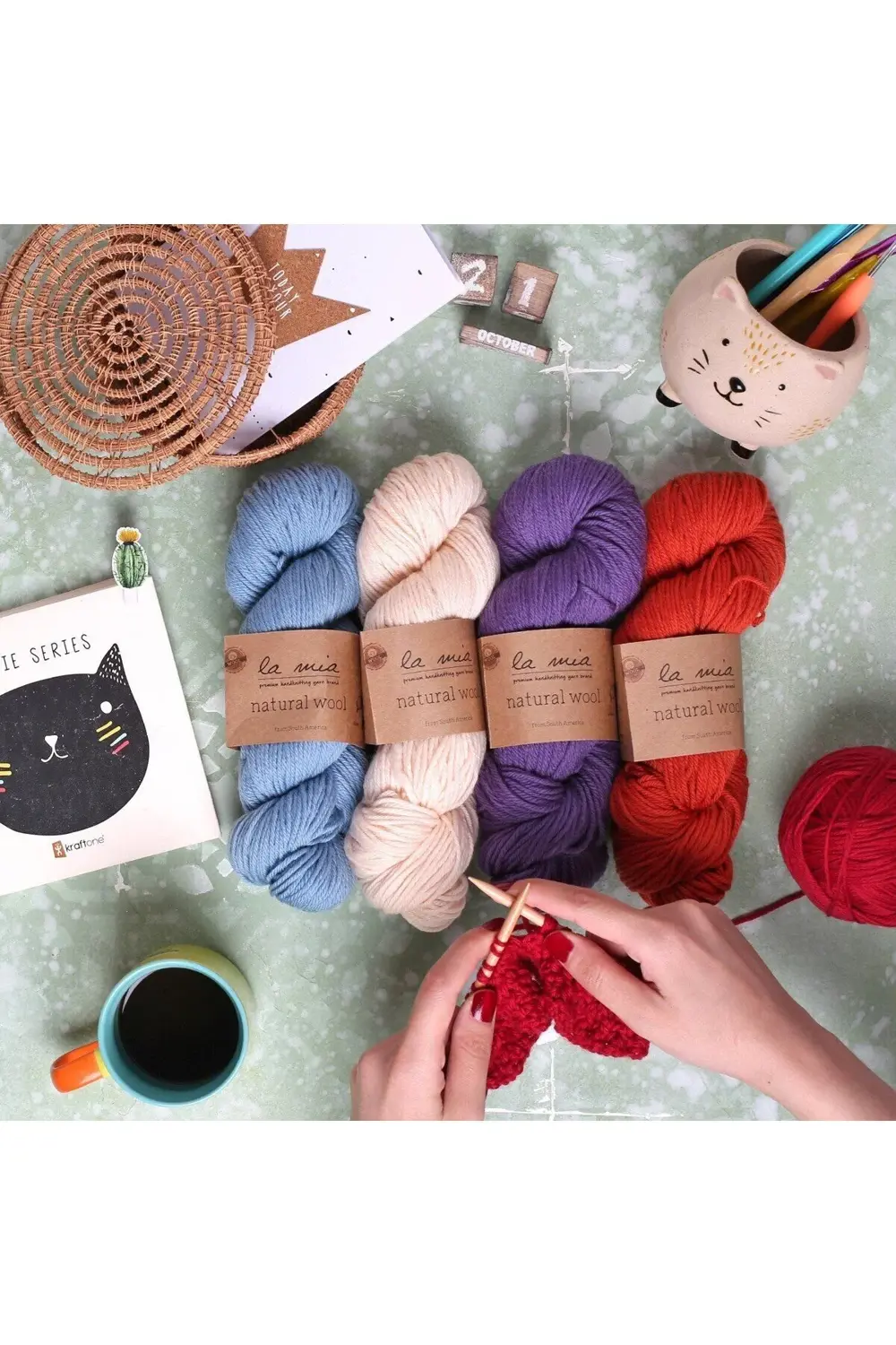 La Mia Natural Wool Antrasit El Örgü İpi - L900 - 34397